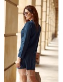 Dress/jacket with decorative chains, navy blue FG574 - Online store - Boutique